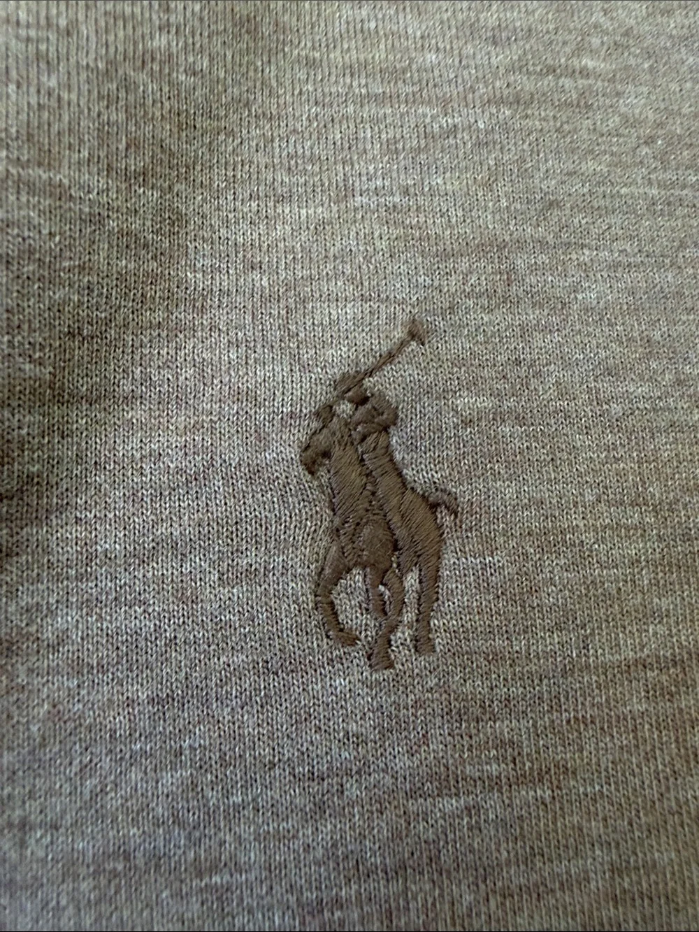 Polo Ralph Lauren NWT Quarter-Zip Pullover Sweatshirt heathered taupe/brown